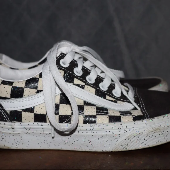 VANS unisex Old Skool Confetti Checkerboard Child Sneakers - Picture 3 of 10